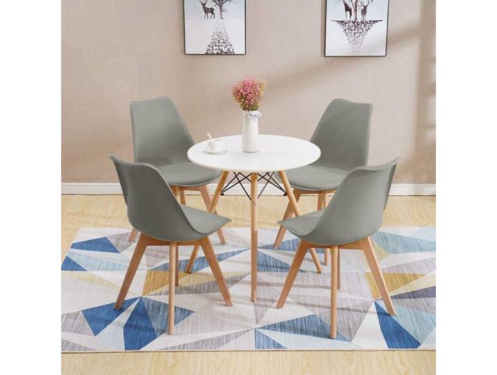 JEOBEST Table De Salle À Manger Scandinave Disponible En Noir Et Blanc Diamètre 70cm Pour 2-3 Personnes TABLE A MANGER SEULE