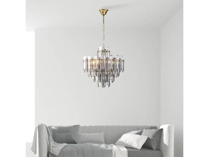 Suspension Flare Ø 49cm Doré 6 Verre cristal / Métal mixte E14
