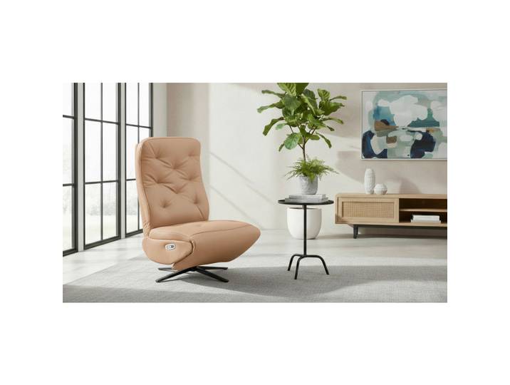Livetastic Relaxsessel Nora, Braun, Metall, 68x113x84 cm, Relaxfunktion, Sitzfläche 360° drehbar, Wohnzimmer, Sessel, Relaxsessel