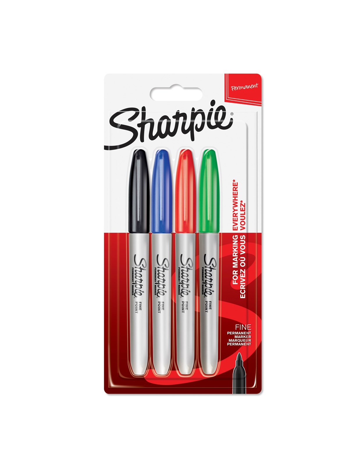 Sharpie Permanent Marker | Marker Stifte mit feiner Spitze | gemischte Farben | 4 Stück