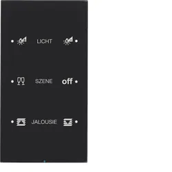 Berker 75143155 Touch-Sensor 3fach Komfort R.3 Glas konfiguriert, schwarz