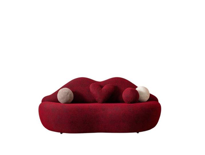 JVmoebel 3-Sitzer Rotes Polyester-Sofa mit modernem Design und hohem Komfort, 1 Teile, Made in Europe