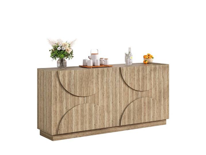 Fine Life Pro Sideboard Sideboard, Regale, Holzmaserung, stilvoll, Mit Rebounder-Funktion – ideal für moderne Wohn- & Esszimmer.