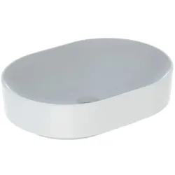 Geberit VariForm Aufsatzwaschtisch 500774002 55x40cm, ohne Hahnloch, Überlauf, elliptisch, weiß KeraTect