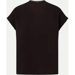 Crêpe-Blusen-Top Schwarz 38