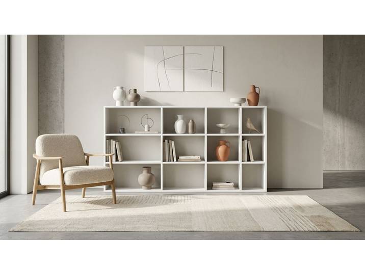 Pickawood Regal - Individualisierbar - Schwarz/Weiß/Grau/Eiche/Buche MDF Beschichtet MDF Weiß matt