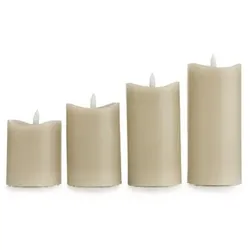 ELAMBIA 4 LED-Kerzen gewellter Rand Flamme Luma, Timer Höhe 10cm - 17,5cm