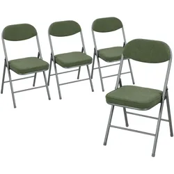 KLAPPSTUHL 4er Set Polyester Stahl Grün