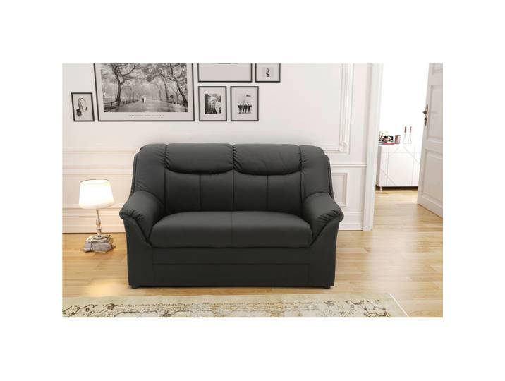Mid.you 2-Sitzer-Sofa Berlin FK, Schwarz, Kunststoff, Uni, 144x89x87 cm, Made in EU, FSC Mix, Rücken echt, Wohnzimmer, Sofas & Couches, Sofas, 2-Sitzer Sofas