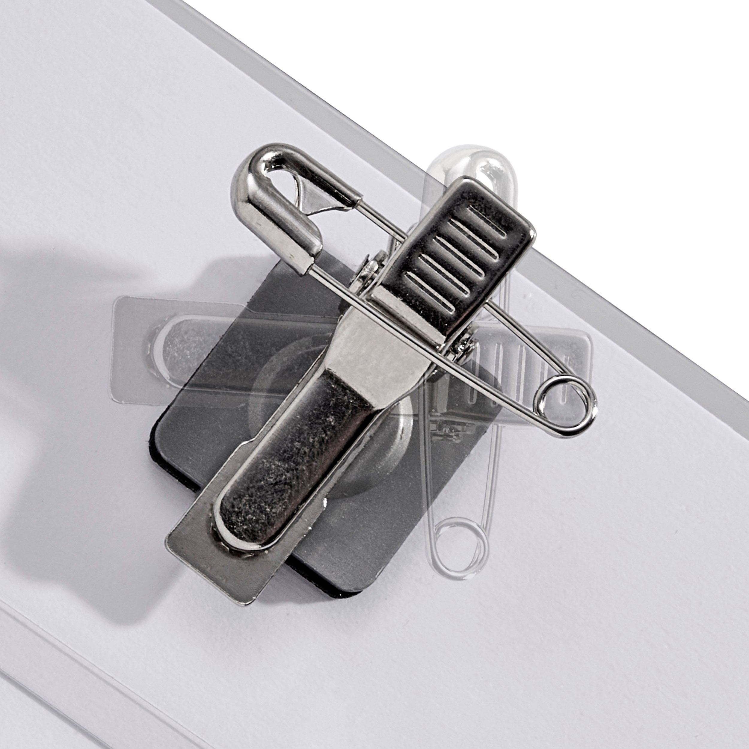 SPRINTIS 10 Unidades - Tarjetas identificativas broche urban Broche combinado, flexible   90 x 55 mm, PVC duro, transparente