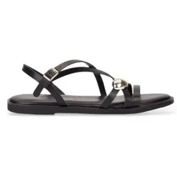 Wonders für Damen. AB-1823_941_5792 Musa 23 Ledersandalen Schwarz (41), Wohnung, Schnalle, Lässig