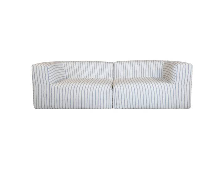 Canapé modulable - déhoussable 3 places - lin rayé