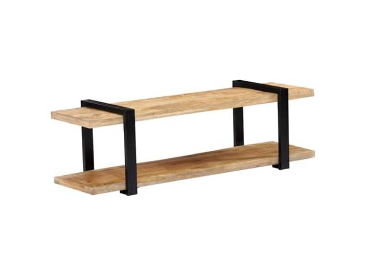 hliofuir TV-Bank 130x40x40 cm Fernsehtisch Mangoholz Massiv Offene Medienablage für Konsolen im Wohnzimmer, stabiles Eisengestell im Industrie-Stil und pflegeleichte Lackierung.