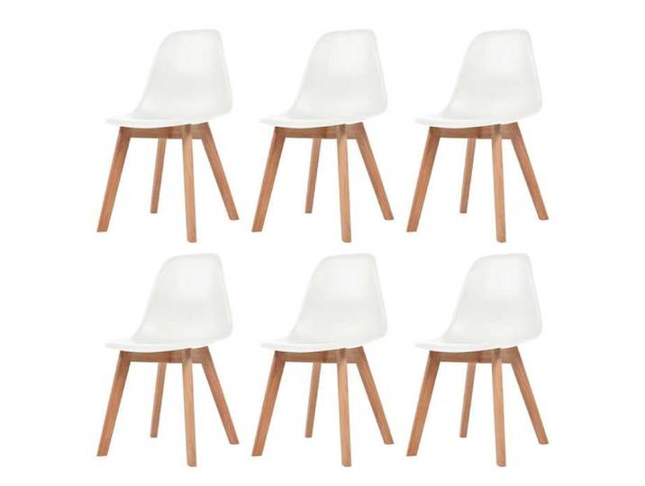 6x Chaise de Salle à Manger Blanc Chaises à Manger Chaises de Cuisine 244773