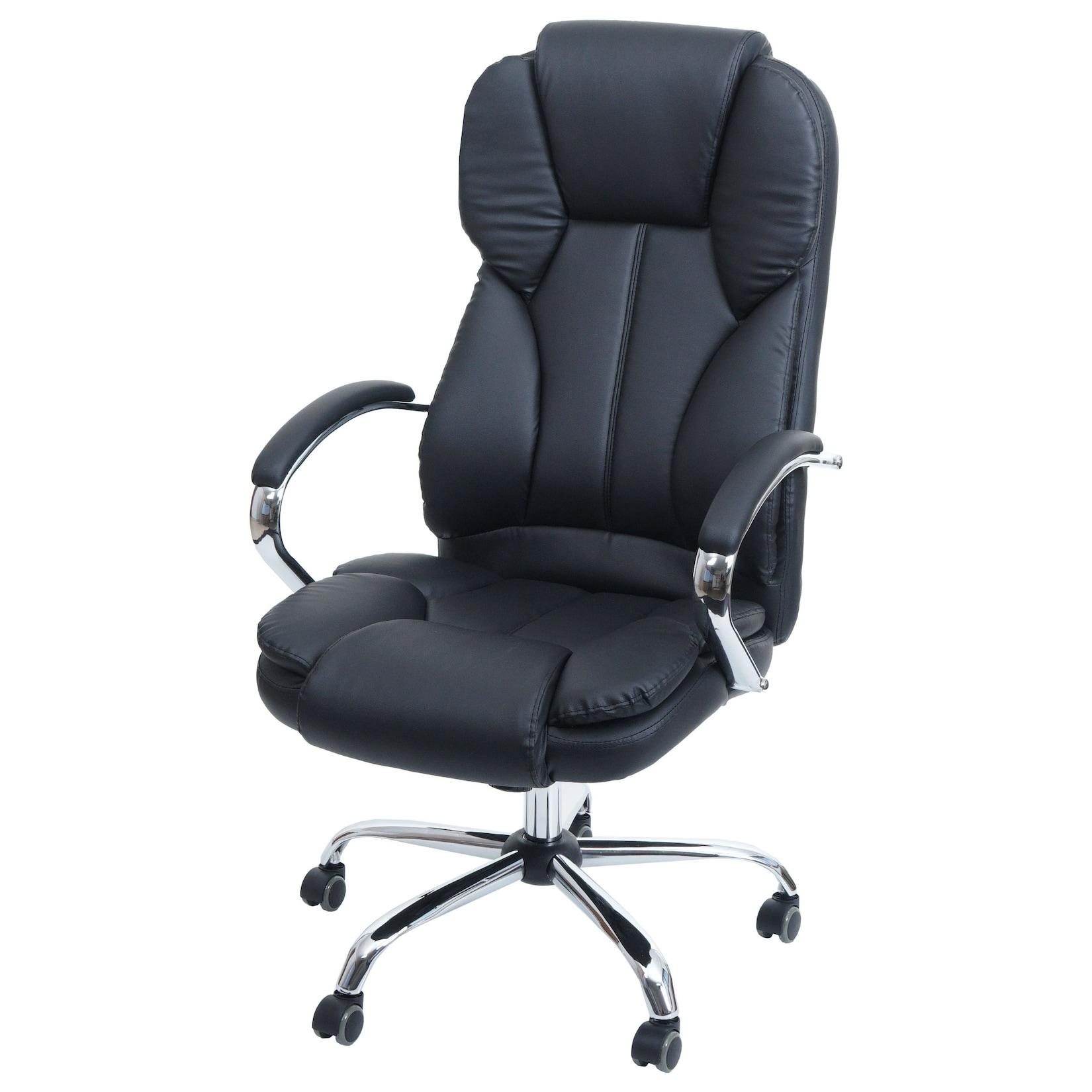 Profi-Bürostuhl Atlanta XXL Chefsessel Drehstuhl US-Version, 150kg belastbar, Kunstleder schwarz