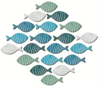 Inspired Finds Wooden Coastal Fish Wall Decor Set For Beach & Nautical Home Styling Wooden Coastal Fish Wall Decor Set For Beach & Nautical Home Styling