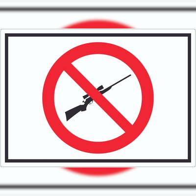 HB-Druck Waffen verboten Aufkleber Symbol A6 (105x148mm)