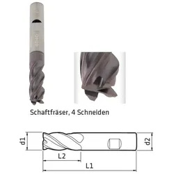 ELMAG Schaftfräser, 4-Schneiden - 17263