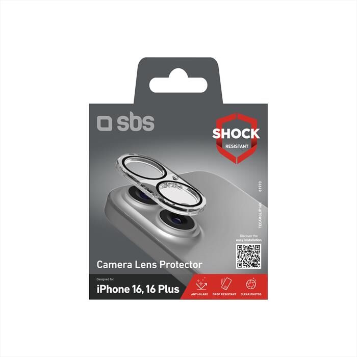 SBS Camera Glass Tecamglip16k iPhone 16/16 Plus