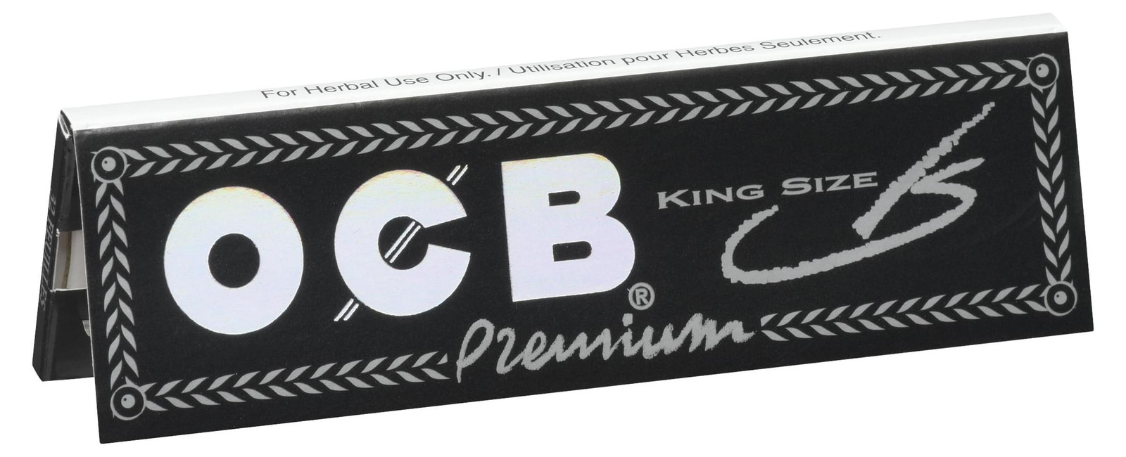 OCB Premium King Size Rolling Papers, zwart, doos met 50 stuks