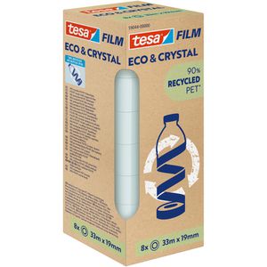 Tesa Klebeband 59044, Eco & Crystal, 19mm x 33m, unsichtbar, Kern-Ø 26mm, 8 Stück