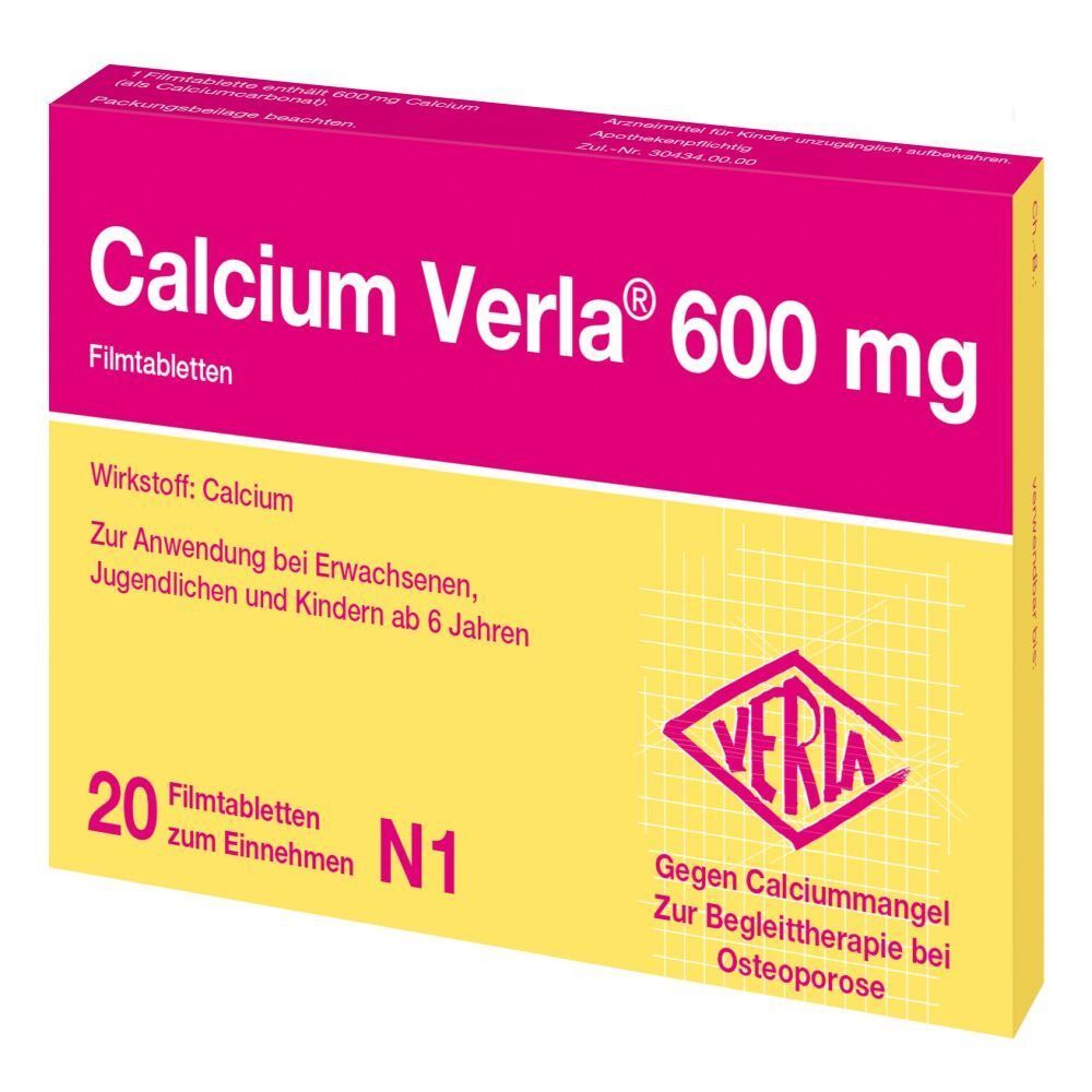 Calcium Verla 600 mg Filmtabletten 20 St