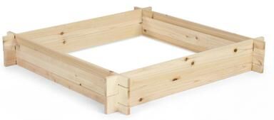 "Costway 39.5"" x 39.5"" Square Wooden Raised Garden Bed-Natural"