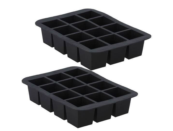 2er-Set Flexible Eiswürfelform für 12 XL-Eiswürfel