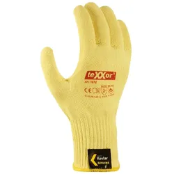 teXXor® Mittelstrick-Handschuhe ARAMID mit Noppen, Goldgelb/rote Noppen