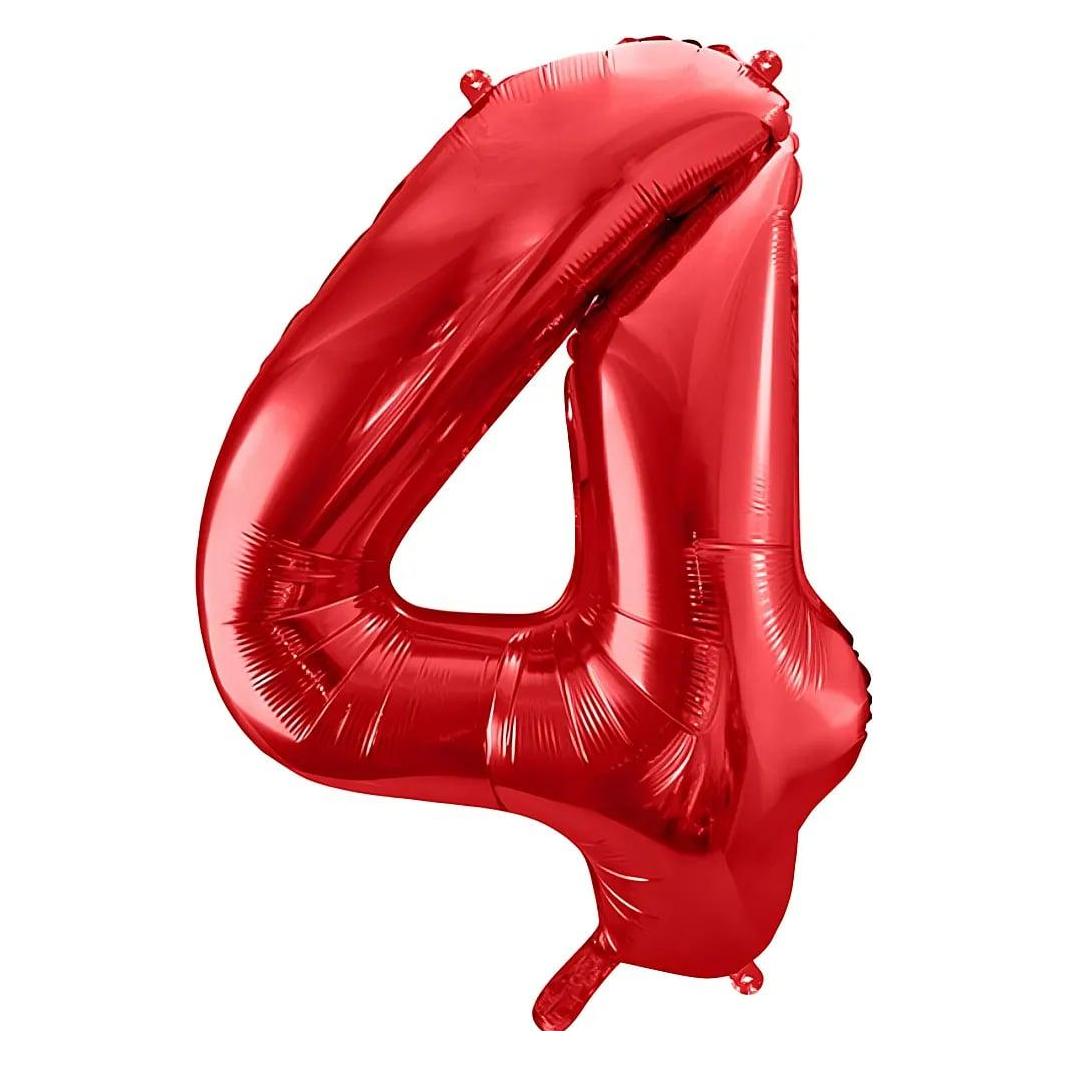 Partydeco Folienballon Zahl 4 (1x) (FB1M-4-007)