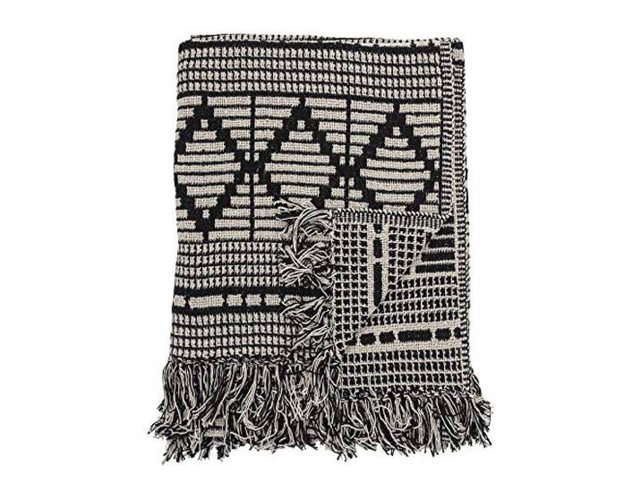 Bloomingville Plaid\, noir\, coton