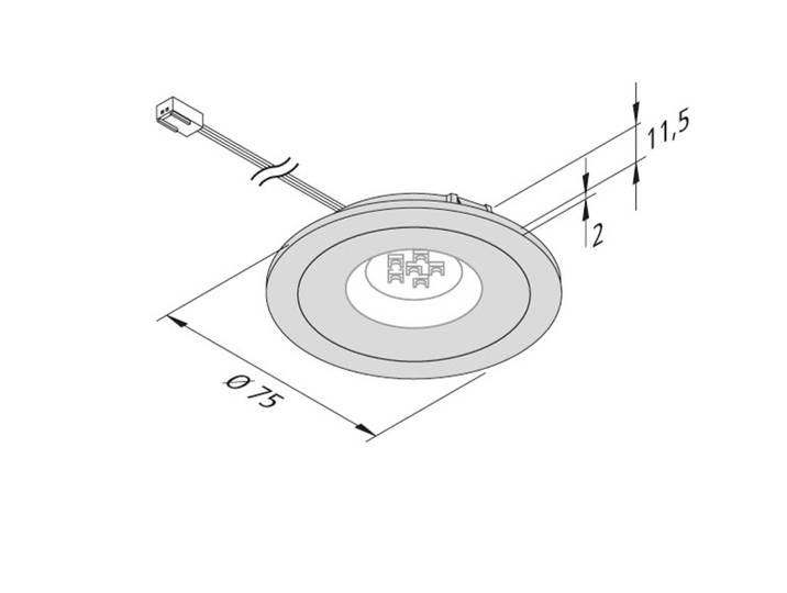 Hera LED-Möbeleinbaustrahler AR 68 4W schwarz 2.700K 68, dimmbar, schwarz, für Wohn- / Esszimmer, Metall, Modern