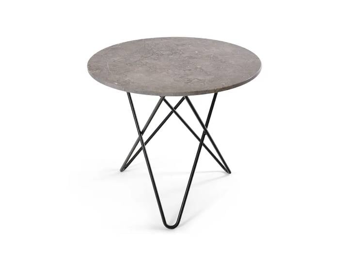 OX Denmarq O Dining Table Esstisch Marmor grau , gestell schwarz lackiert