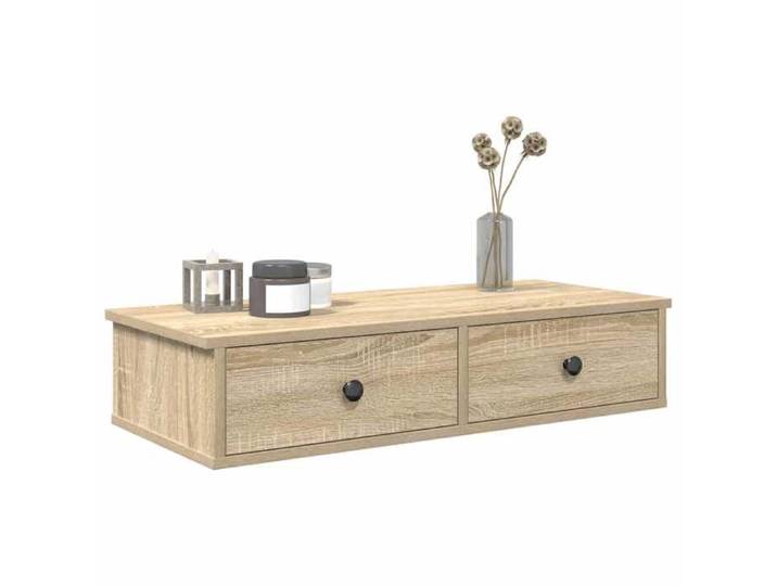 Étagère murale avec tiroirs-Étagère flottante-Étagère de rangement suspendue chêne sonoma bois d'ingénierie 986585