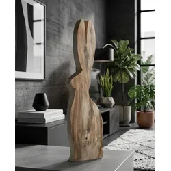 Holzhase ohne Rinde Höhe 90 cm