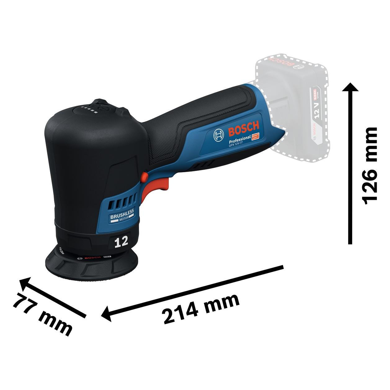 Bosch Professional GPX 12V-77 06019L4003 Poliermaschine (Exzenterpolierer) (06019L4003)