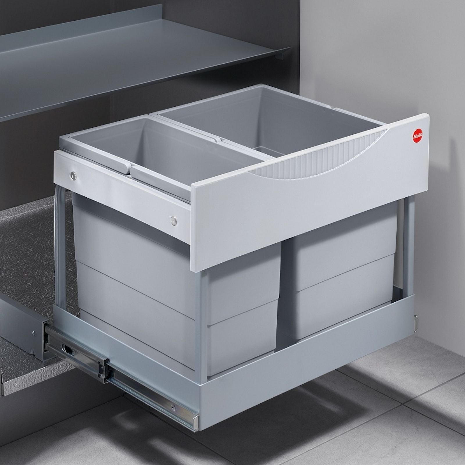 Hailo Tandemmodel S Plus Afvalbak, Ruimtebesparend, 18/12 Liter