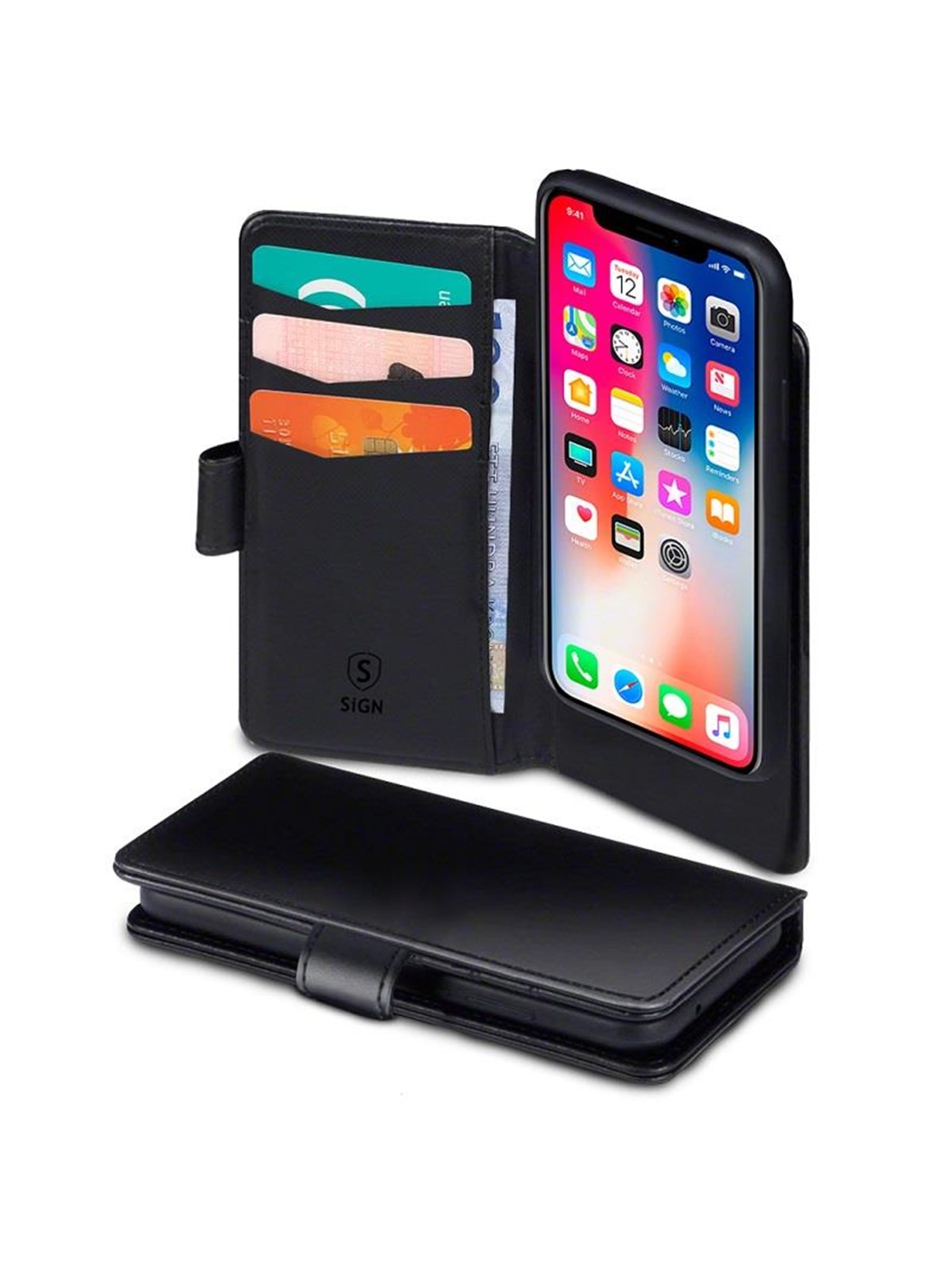 SiGN Wallet Cover 2-in-1 for iPhone 12/12 Pro - Black