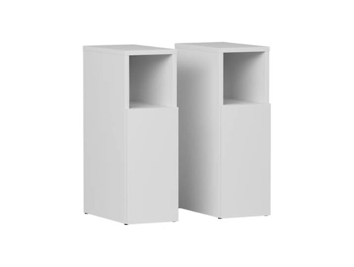 Vicco Nachttisch Enton , Weiß 20 x 59.5 cm 2er set, geeignet als Ablagefläche neben dem Bett