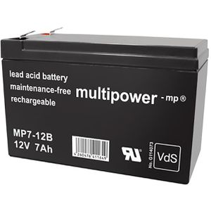 Multipower AGM-Batterie MP7-12B, 12 V, 7 Ah, Faston 6,3 mm Anschluss, mit VdS-Zulassung