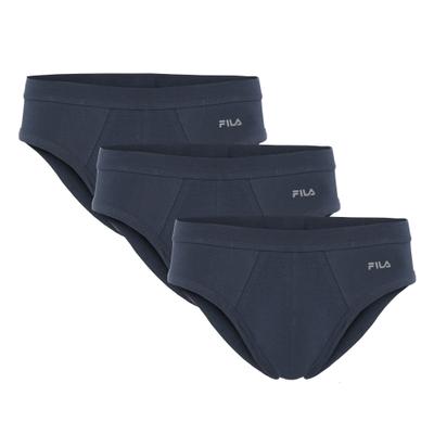 Slip FILA "MAN BRIEF", Herren, Gr. S, Single Jersey, blau (321, navy), Single Jersey, Obermaterial: 95% Baumwolle, 5% Elasthan, körpernah, Unterhosen Slip, mit flach verarbeiteten Nähten, ohne Eingriff