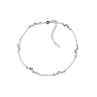 Fußkette FIRETTI "Schmuck Geschenk Silber 925 Körperschmuck Ankerkette", silber (silberfarben), Fußketten, Damen, Silber 925 (Sterlingsilber)