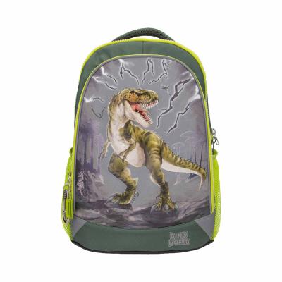 Rucksack DEPESCHE "Schulrucksack Dino World 44 x 33 cm grau-grün", Kinder, Gr. B/H/T: 33cm x 19,5cm x 44cm, bunt (grau, grün), Polyester, Rucksäcke Rucksack