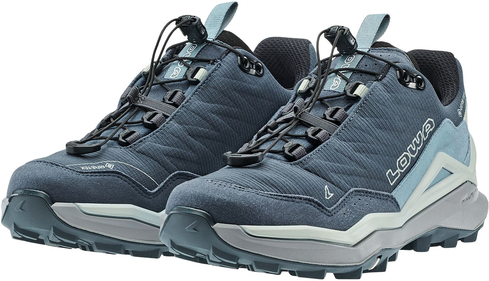 Wanderschuh LOWA "MADDOX PRO GORE-TEX LO SL WS", Damen, Gr. 41, rauchblau, blau, Synthetik, Textil, Schuhe Wanderschuh, wasserdicht dank Gore-Tex Membrane rauchblau, blau 41