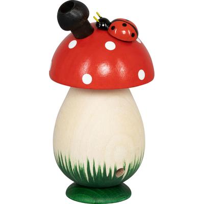 Räuchermännchen SAICO ORIGINAL "Nostalgie-Räucherpilz", rot (weiß), Räucherdeko, 13 x 6,5 cm