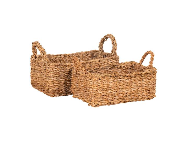 Korbset Morella Baskets, Naturfarben, Naturmaterialien, 2-teilig, rechteckig, Ordnen & Aufbewahren, Körbe, Dekokörbe