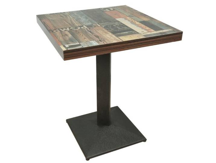 Table de Bar Design carrée KEDIA - Marron - 60x60x75 cm - 1 place - Cuisine - 4 personnes