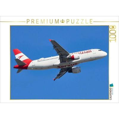 CALVENDO Puzzle OE-LBV - Austrian Airlines - Airbus A320-214 - Frankfurt Airport | 1000 Teile Lege-Größe 64x48cm Foto-Puzzle für glückliche Stunden