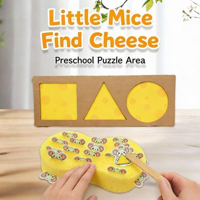 DynamicDeals Montessori Shape Matching Game Cheese Mice Puzzle For Toddlers And Family Learning Fun Montessori Shape Matching Game Cheese Mice Puzzle For Toddlers And Family Learning Fun