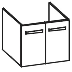 Artiqua 411 Waschtischunterschrank für Me by Starck 233663 Anthrazit Glanz, 411-WU2T-D53-7065-51 411-WU2T-D53-7065-51